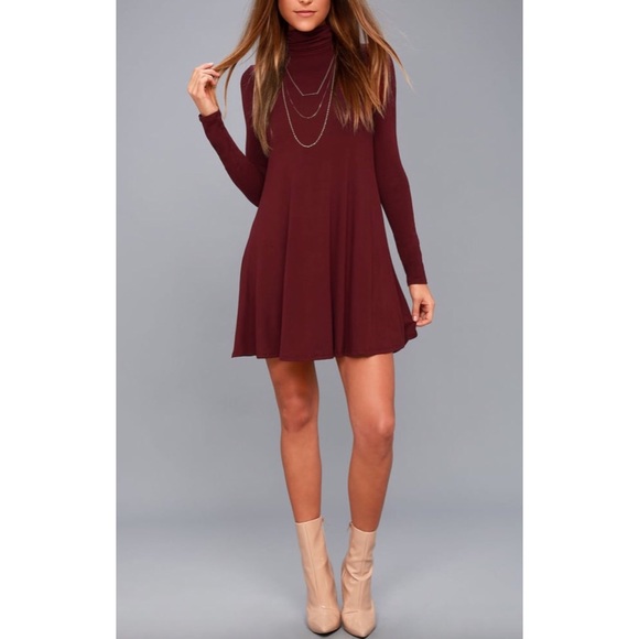 Turtleneck flowy dress